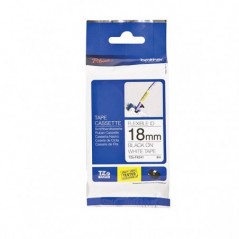 BROTHER FITA 18MM LAMINADA BRANCO/PRETO