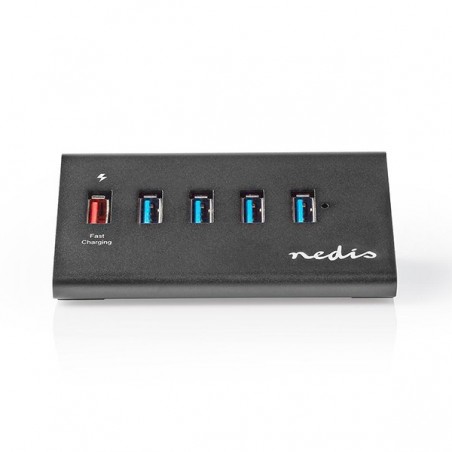 NEDIS HUB USB 5 PORTAS / USB 3.0 POWERED / QC3.0 CHARGE PORT