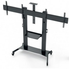 NAPOFIX SUPORTE CHAO MOVEL HORIZONTAL PRETO 2 DISPLAYS 50">7