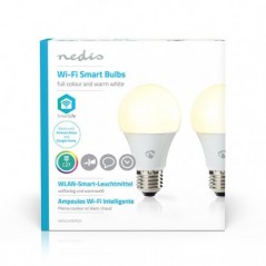 NEDIS WIFI SMART LED BULB FULL COLOUR AND WARM WHITE E27 PAC