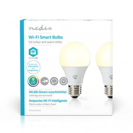NEDIS WIFI SMART LED BULB FULL COLOUR AND WARM WHITE E27 PAC