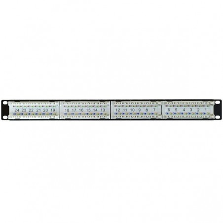 WP RACK PATCH PANEL 1U CAT6 UTP 24PORTS RJ45 C/ CABLE MAN