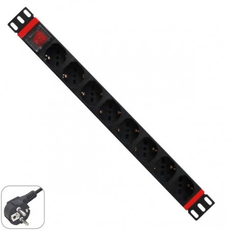 WP RACK REGUA TOMADAS 8X SCHUKO 19" PDU C/ INTERRUPTOR