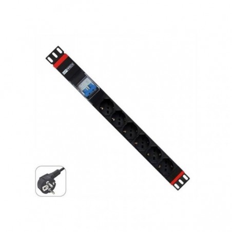 WP RACK REGUA TOMADAS 6X SCHUKO 19" PDU C/ 2P QUEBRA DE CIRC