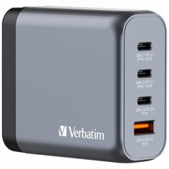 VERBATIM CARREGADOR GAN 140W 3x USB-C (140+140+20W) + 1xUSBA