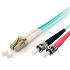 EQUIP CHICOTE FIBRA DUPLEX LC/ST 50/125 2M TURQUESA, OM3, LS