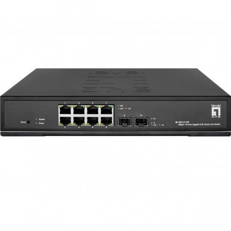 LEVELONE SWITCH HILBERT 10PORT GIG POE SMART LITE 8 POE OUTP