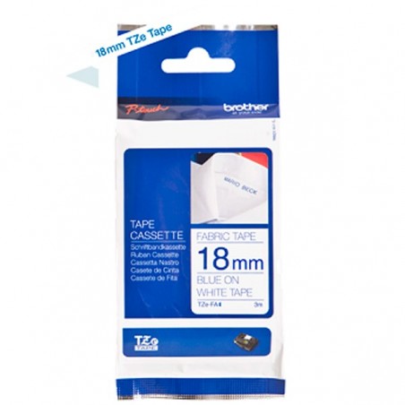 BROTHER FITA 18MM BRANCO/AZUL TEXTIL