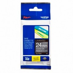 BROTHER FITA LAMINHADA 24MM BRANCO/PRATA PREMIUM