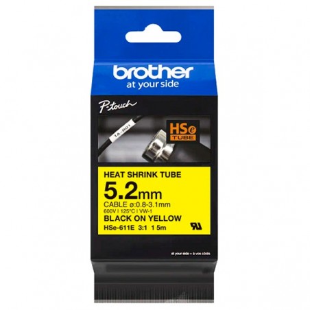 BROTHER FITA TUBO TERMO RETRATIL 5.2MMX1.5M PRETO/AMARELO