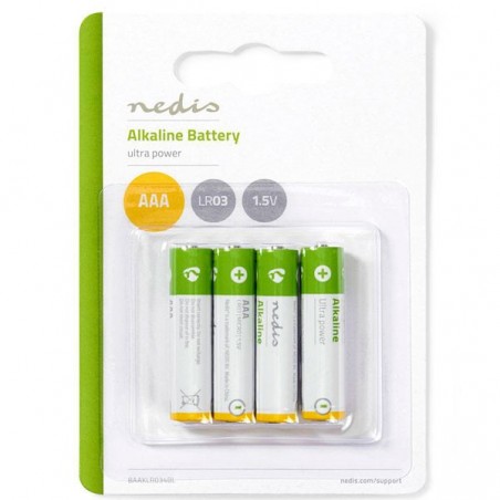 NEDIS PILHAS ALCALINAS LR03 AAA BLISTER 4 UNDS