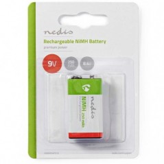 NEDIS PILHA RECARREGÁVEL 6LR61 9V 250 mAh 1 UNDS