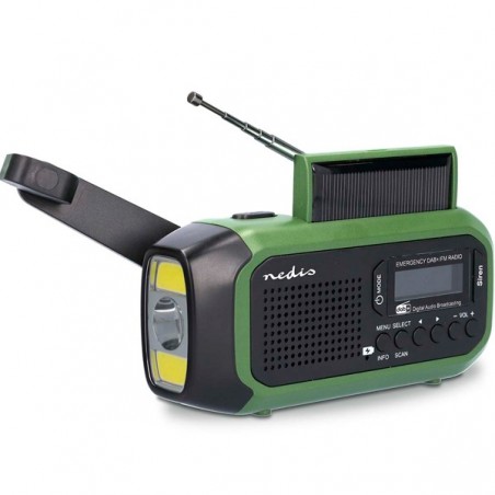 NEDIS RADIO FM PORTATIL DAB+ C ALIMENT BATERIA SOLAR DINAMO
