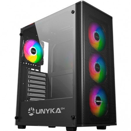 UNYKA GAMING CAIXA ATX MIR100 ARGB TEMPERED GLASS BLACK