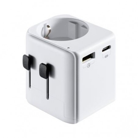 EWENT ADAPTADOR VIAGEM UNIVERSAL SCHUKO PARA VARIOS 1xUSB 1x