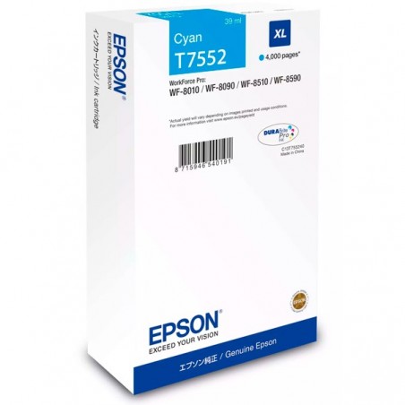 EPSON TINTEIRO AZUL XL T7552 WF-8590/8090/8010/8510