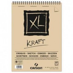 Bloco Espiralado Canson XL Kraft A3 90gr 60F / Escolar / Art