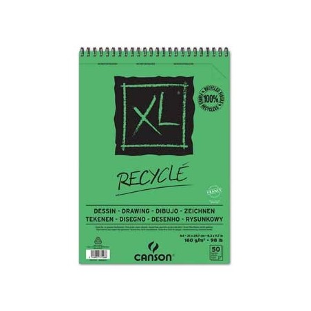 Bloco Espiralado Canson XL Recycle A4 160gr 50F / Escolar /