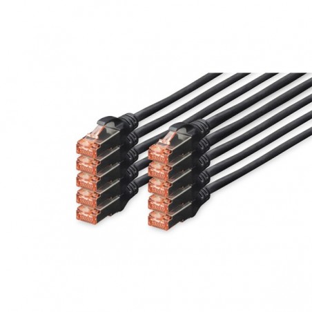 DIGITUS CHICOTE CAT 6 S-FTP LSZH 0.25MT PACK 10 PRETO