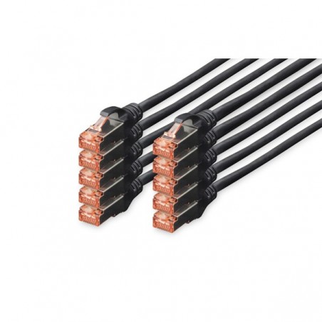 DIGITUS CHICOTE CAT 6 S-FTP LSZH 1MT PACK 10 PRETO