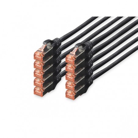 DIGITUS CHICOTE CAT 6 S-FTP LSZH 2MT PACK 10 PRETO