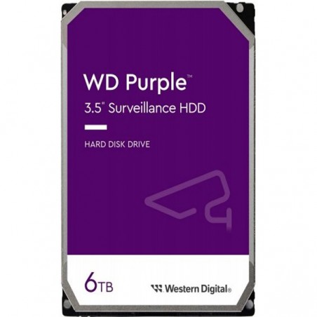 WD HDD 3.5" 6TB 256MB SATA6 SURVEILLANCE PURPLE