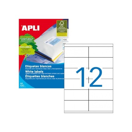 Etiquetas 105x48 Apli 100 Folhas A4 1200un
