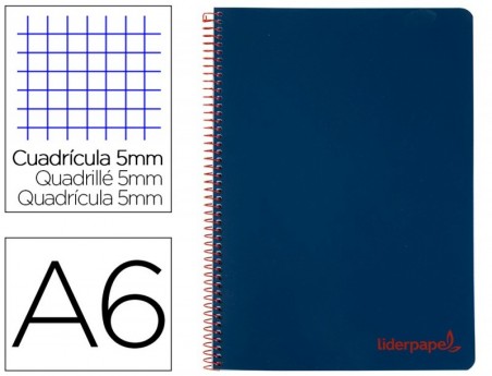 CUADERNO ESPIRAL LIDERPAPEL A6 MICRO WONDER TAPA PLASTICO 12