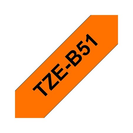 Fita Laminada 24mmx5mts Fluorescente Laranja/Preto