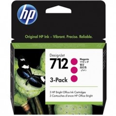 Pack Tinteiros HP 712 Magenta 3ED78A 29ml 3un