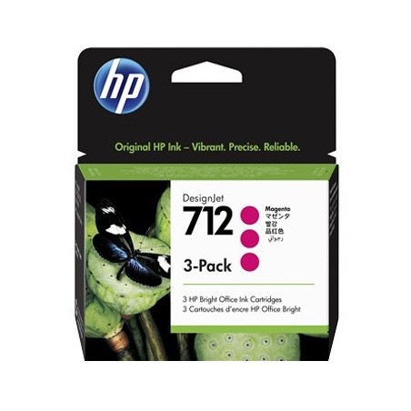 Pack Tinteiros HP 712 Magenta 3ED78A 29ml 3un