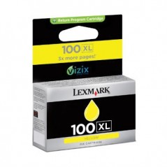 Tinteiro LEXMARK 100XL Amarelo 14N1071E 600 Pág.
