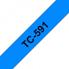 Fita Laminada 09mmx7,7mts Azul/Preto