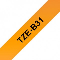 Fita Laminada 12mmx5mts Fluorescente Laranja/Preto