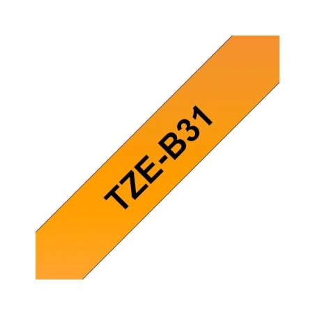 Fita Laminada 12mmx5mts Fluorescente Laranja/Preto