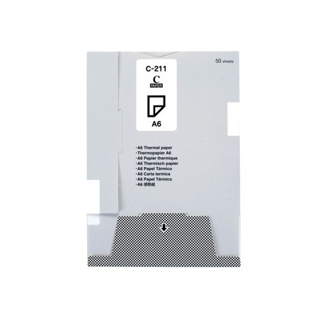 Papel termico A6 (C211S) 105 mmx148 mm 20x50 Folhas