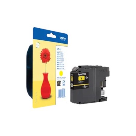 Tinteiro Brother LC121Y Amarelo 3,9ml 300 Pág.