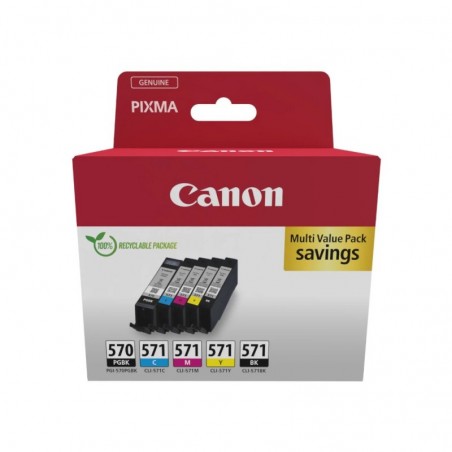Pack Tinteiros Canon 570/571 Preto 4 Cores 0372C006