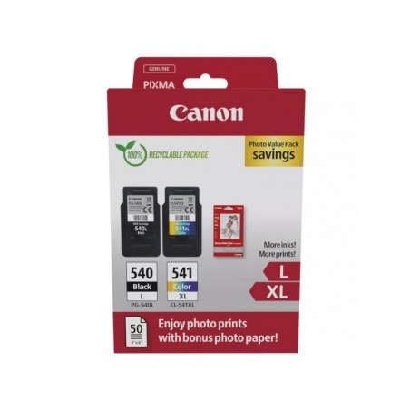 Pack Tinteiros Canon 540L/541XL Preto/Cor + Papel 5224B012