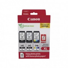 Pack Tinteiros Canon 545XLx2/546XL Preto/Cor+Papel 8286B015