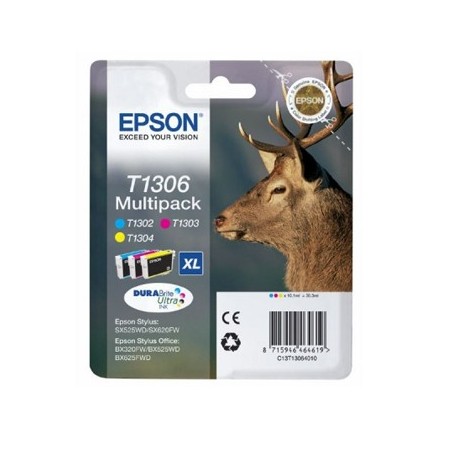 Pack Tinteiros Epson T1306 3 Cores C13T13064010 10,1ml