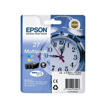 Pack Tinteiros Epson 27 3 Cores C13T27054010 3,6ml