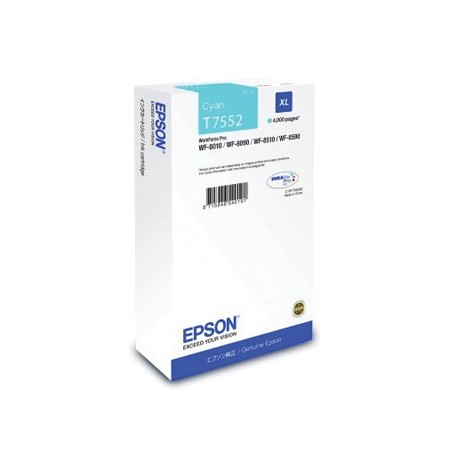 Tinteiro Epson T7552 Azul C13T755240 39ml 4000 Pág.