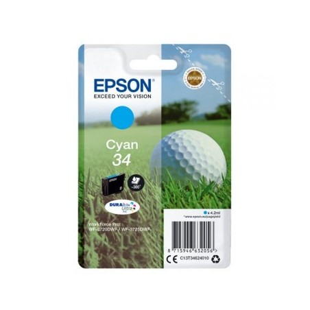 Tinteiro Epson 34 Azul C13T34624010 4,2ml 300 Pág.