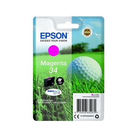 Tinteiro Epson 34 Magenta C13T34634010 4,2ml 300 Pág.