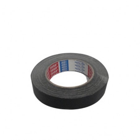 Fita Adesiva Tesa Tecido Preto Multiusos 25mmx25mt - 1un / M