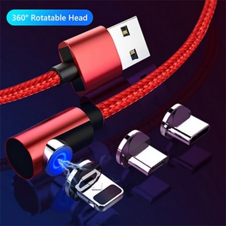 Cabo USB para Type-C/Apple Lightning/micro-USB -1mt