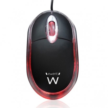 EWENT MOUSE MINI USB BLACK/ TRANSPARENT