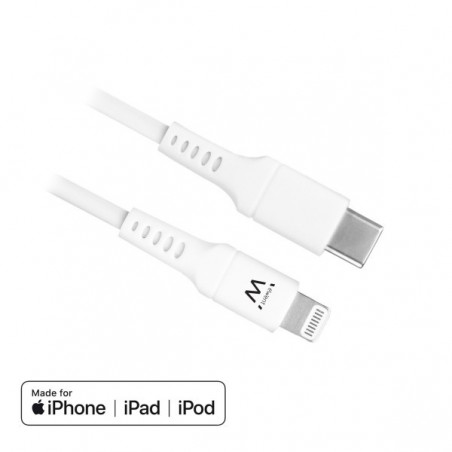 EWENT CABO LIGHTNING/ USB-C - 1MT MFI WHITE