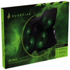 SUREFIRE GAMING BASE P/ PORTATIL ATÉ 17" BORA GREEN LEDS 4xF